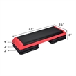 Fitness Aerobic Step 43'' Adjust 4'' - 6'' - 8'' Exercise Stepper Red Plastic