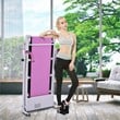 800W Folding Treadmill Electric Power Running Fitness Machine Pink Metal