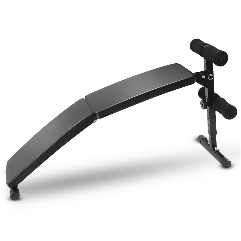 Adjustable Folding Arc-shaped Sit Up Bench Home Exercise Fitness Black Metal