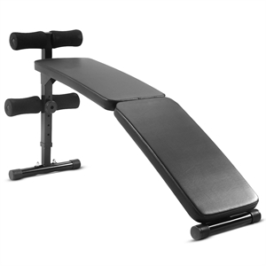 Adjustable Folding Arc-shaped Sit Up Bench Home Exercise Fitness Black Metal