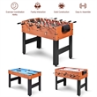 48'' 3-In-1 Multi Combo Game Table Soccer Billiards Hockey For Kids Orange Wood