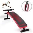 SuperFit Folding Weight Bench Adjustable Sit-up Board Curved Bench Red Leather