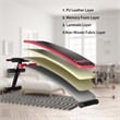 SuperFit Folding Weight Bench Adjustable Sit-up Board Slant Bench Red Leather