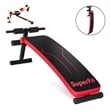 SuperFit Folding Weight Bench Adjustable Sit-up Board Slant Bench Red Leather