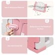 Costway 14-Panel Baby Playpen Activity Center Playard Pink Gray Plastic