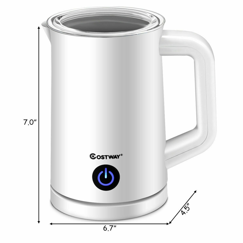 Electric Automatic Milk Frother Warmer & Heater Foam Maker Stirring White Steel