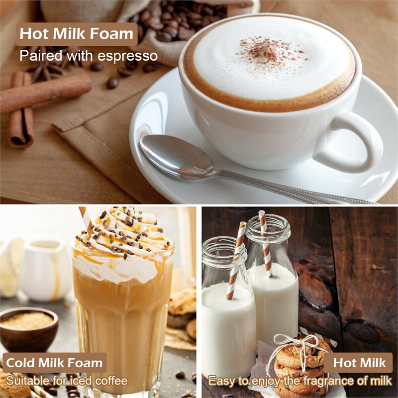 Electric Automatic Milk Frother Warmer & Heater Foam Maker Stirring White Steel