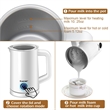 Electric Automatic Milk Frother Warmer & Heater Foam Maker Stirring White Steel