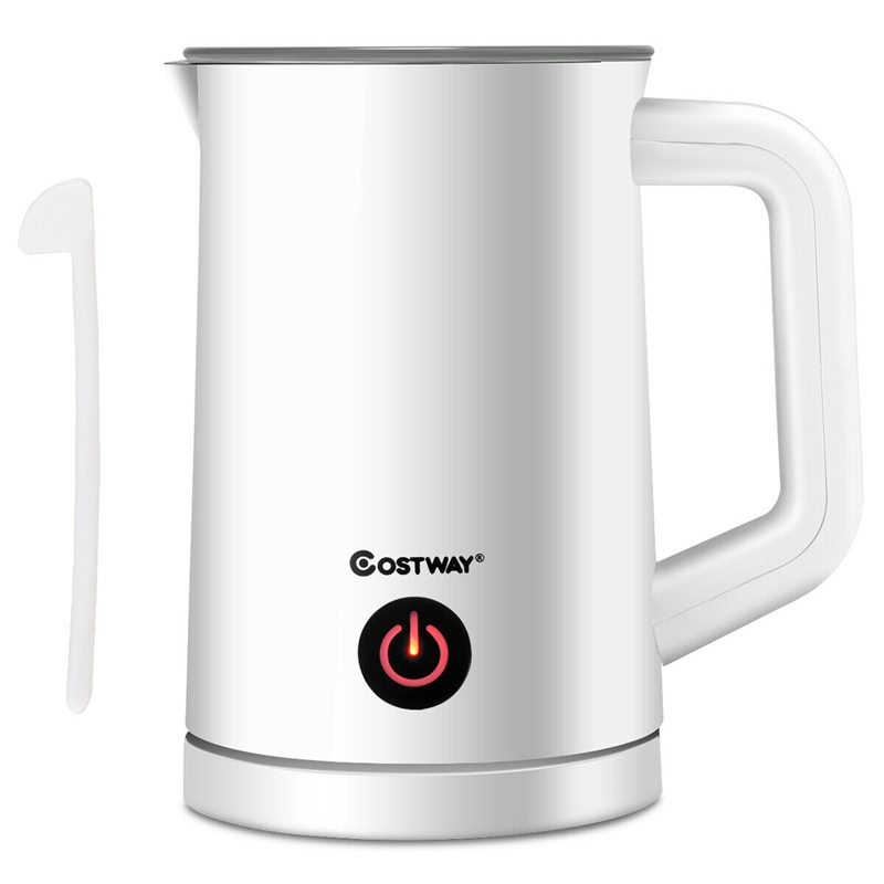 Electric Automatic Milk Frother Warmer & Heater Foam Maker Stirring White Steel