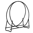 40-Inch Tubular Steel Log Hoop Firewood Storage Rack Holder Round Black Metal