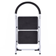 2 Step Ladder Folding Stool Heavy Duty 330Lbs Capacity Lightweight White