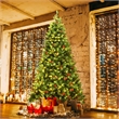 7.5Ft Pre-lit Hinged Christmas Tree w/ Pine Cones Red Berries and 550 LED Green