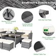 7 PCS Patio Rattan Dining Set Sectional Sofa Couch Ottoman Garden White