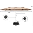 15 Ft Patio Double Sided Umbrella Outdoor Market Umbrella Coffee
