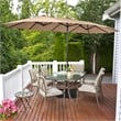 15 Ft Patio Double Sided Umbrella Outdoor Market Umbrella Coffee