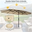 15 Ft Patio Double Sided Umbrella Outdoor Market Umbrella Beige