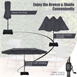 15 Ft Patio Double Sided Umbrella Outdoor Market Umbrella Gray