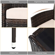 4PCS Rattan Patio Set Cushioned Sectional Sofa Chair Coffee Table  Brown&Grey