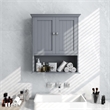 Bathroom Wall Cabinet Medicine Storage Organizer with Adjustable Shelf Gray