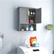 Bathroom Wall Cabinet Medicine Storage Organizer with Adjustable Shelf Gray