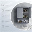 Bathroom Wall Cabinet Medicine Storage Organizer with Adjustable Shelf Gray