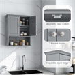 Bathroom Wall Cabinet Medicine Storage Organizer with Adjustable Shelf Gray