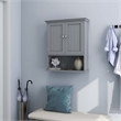 Bathroom Wall Cabinet Medicine Storage Organizer with Adjustable Shelf Gray