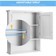Bathroom Wall Cabinet Medicine Storage Organizer with Adjustable Shelf White