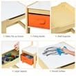 Kids Table Chairs Set With Storage Boxes Blackboard Drawing  Natural