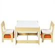 Kids Table Chairs Set With Storage Boxes Blackboard Drawing  Natural