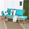 Patio Convertible Sofa Daybed Solid Wood Adjustable Furniture Turquoise