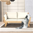 Patio Convertible Sofa Daybed Solid Wood Adjustable Furniture White