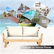 Patio Convertible Sofa Daybed Solid Wood Adjustable Furniture White
