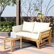 Patio Convertible Sofa Daybed Solid Wood Adjustable Furniture White