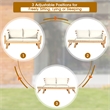 Patio Convertible Sofa Daybed Solid Wood Adjustable Furniture White