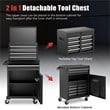5-Drawer Rolling Tool Chest Cabinet Metal Tool Storage Box Black
