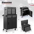 5-Drawer Rolling Tool Chest Cabinet Metal Tool Storage Box Black