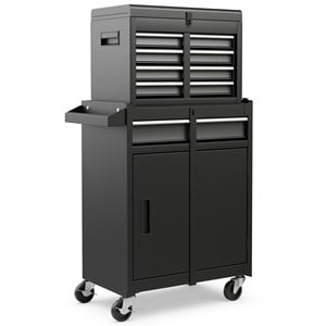 5-Drawer Rolling Tool Chest Cabinet Metal Tool Storage Box Black