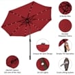 10ft Patio Solar Umbrella LED Patio Market Steel Tilt Red