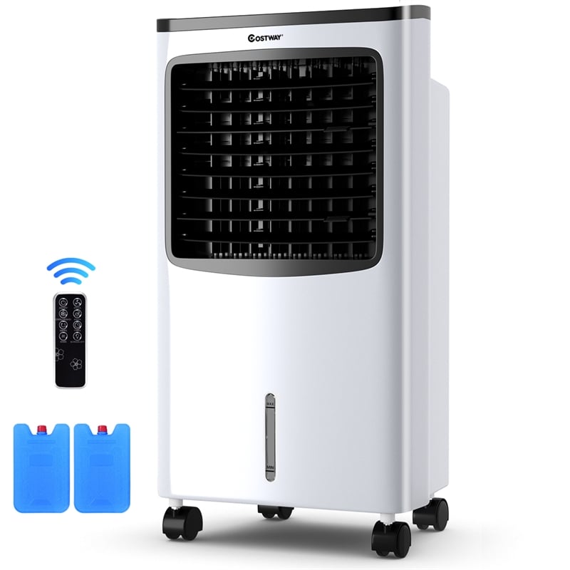 Portable  Cooler Fan Filter Humidify Anion W/ Remote Control White