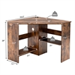 Corner Computer Desk Writing Workstation Rustic Brown