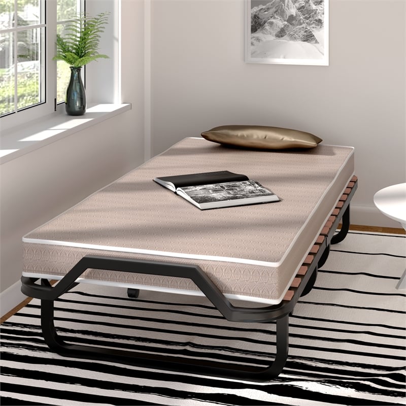 Folding Bed Rollaway Guest Bed w/ Memory Foam Black