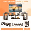 3 Pieces TV Console Stand Modern Entertainment Center Brown
