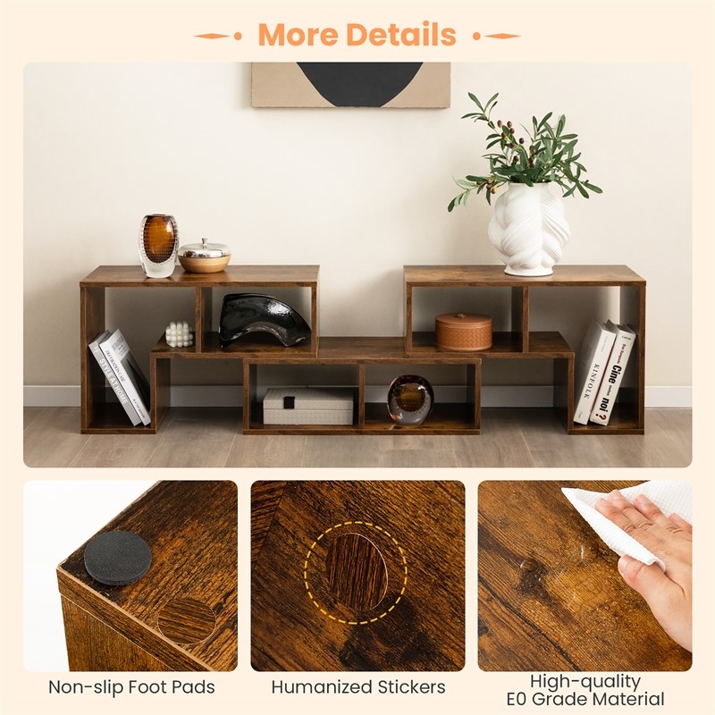 3 Pieces TV Console Stand Modern Entertainment Center Brown