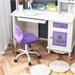 Height-adjustable Ergonomic Kids Chair w/ Wheels Purple