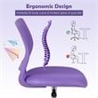 Height-adjustable Ergonomic Kids Chair w/ Wheels Purple