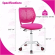 Height-adjustable Ergonomic Kids Chair w/ Wheels Pink