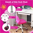 Height-adjustable Ergonomic Kids Chair w/ Wheels Pink