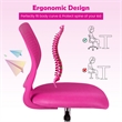 Height-adjustable Ergonomic Kids Chair w/ Wheels Pink