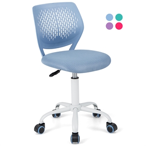 height-adjustable ergonomic kids chair w/ wheels blue